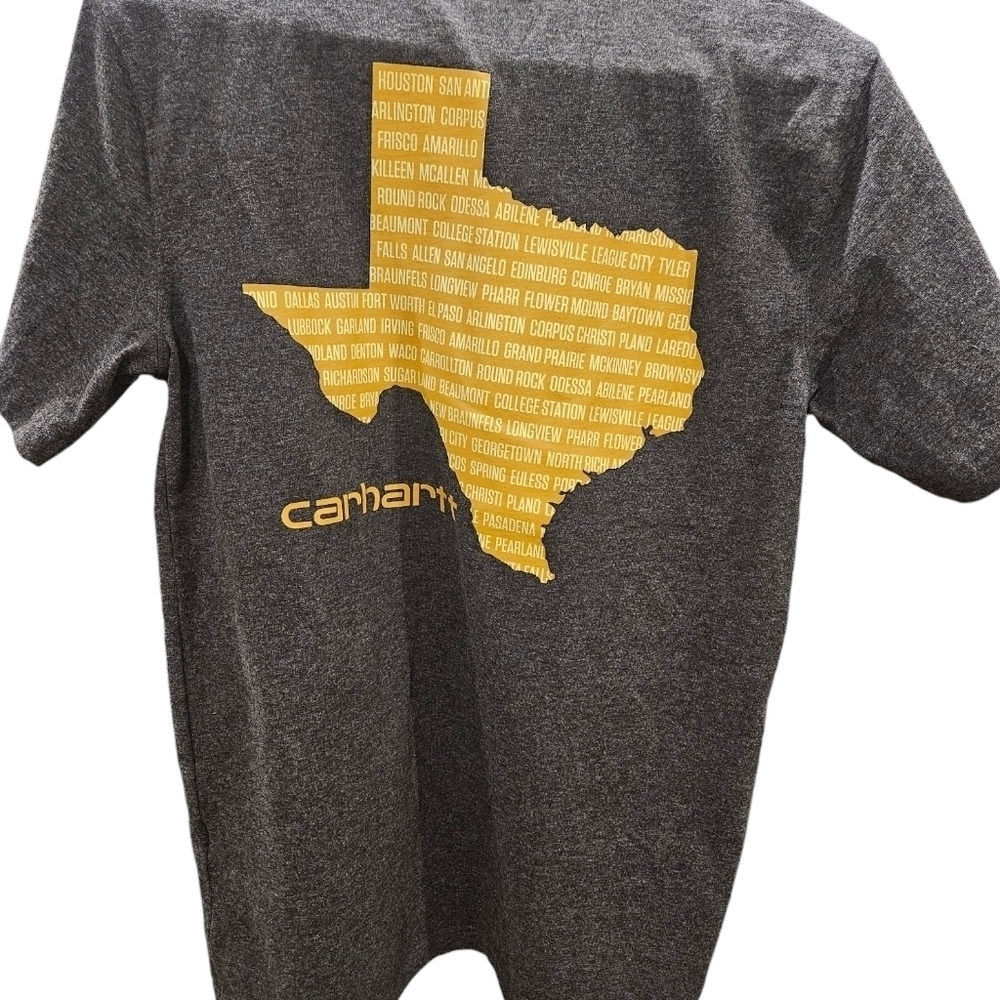 Mens Gray Carhartt Texas Cities heavyweight short sleeve T-Shirt Small NWOT - Picture 2 of 6